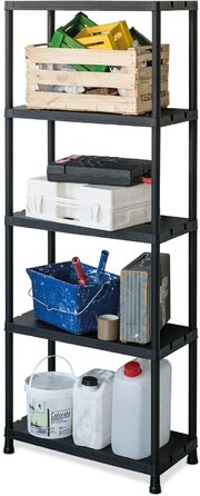 Стелаж Ondis24, полиця для зберігання, 71 x 35 x 180 (В) см, стелаж без болтів, пластиковий стелаж, міцний стелаж 15 дюймів, вантажопідйомність до 180 кг, 71 x 35 x 180 см