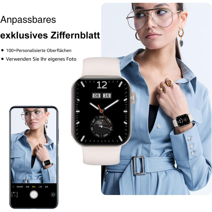 Розумний годинник для чоловіків та жінок, 1,85-дюймовий HD-дисплей, розумний годинник з функцією телефону, понад 140 спортивних режимів, фітнес-трекер з крокометром, подарунок на День святого Валентина для нього/неї, водонепроникний IP68 для iOS та Androi