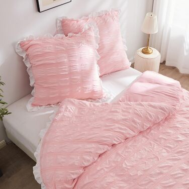 Постільна білизна LAWENDA Постільна білизна в клітинку рожева 200 x 240 см Романтичний комплект постільної білизни в клітинку Диха