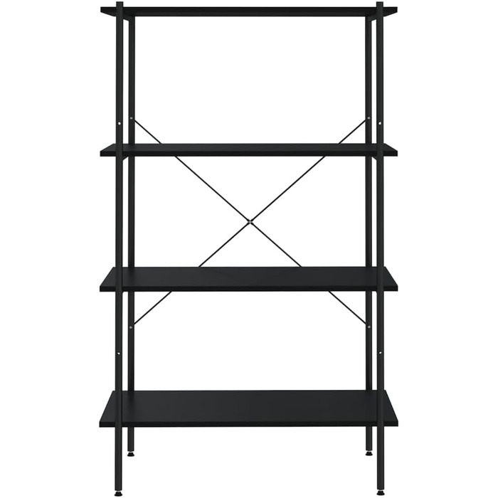 Полицьна книжкова шафа, окремостояча полиця, офісна полиця, побутова полиця, настінна полиця для зберігання речей, полиця для файлів, складська полиця, чорна, 80x40x130 см, чорний, 130 см, 3-