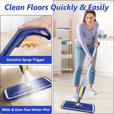 Швабра з функцією розпилення Швабра-розпилювач Швабра для підлоги - MANGOTIME Швабра-розпилювач Швабра для підлоги Волога швабра з