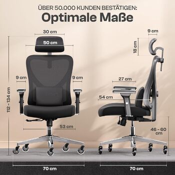 Ергономічне офісне крісло Lancelot ПЕРЕМОЖЕЦЬ ПОРІВНЯННЯ Переможець тесту офісних крісел Ергономічне офісне крісло Зручне ігрове крісло Обертове крісло 150 кг для максимального комфорту Lancelot (чорне)