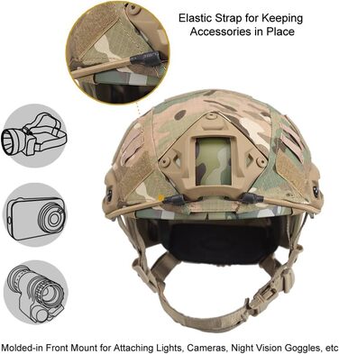 Тактичний шолом OneTigris PJ Rapid зі знімним чохлом для страйкболу та пейнтболу, колір L Caucamo