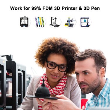 Філамент 1.75мм Чорний 1кг, нитка для 3D-друку з точністю розмірів /- 0.02 мм, акуратно намотана, сумісна з 3D FDM принтерами, висока точність, котушка (2.2 фунти) 17