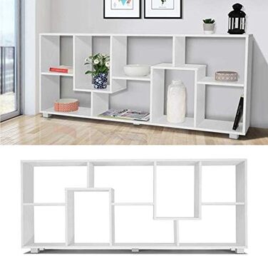 Двопозиційна полиця Tania, дерево, біла, ширина 161 см