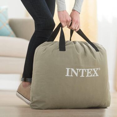 Піднятий надувний ліжко Intex Adult Twin Pillow Rest з Fiber-Tech Bip, верх чорний/низ синій, 99 x 191 x 42 см, 64122