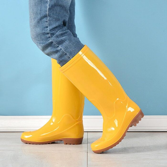 Чоловічі гумові чоботи з високим, середнім та коротким верхом, нековзні робочі чоботи з ПВХ з м&39якою підошвою, жовто-білі гумові чоботи Yellow 1 32 EU