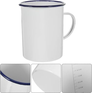 Емальований мірний стаканчик Garneck Vintage Water Cup Camping Cup із сільським дизайном для кави, чаю та гарячих напоїв, безпечний для миття в посудомийній машині та довговічний
