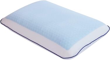 Охолоджувальна подушка Mabel Home з піни з ефектом пам&39яті, термогель, ортопедична подушка для контуру шиї та шийного відділу хребта для сну на боці та спині, ергономічна подушка для ліжка від болю в шиї - синьо-біла