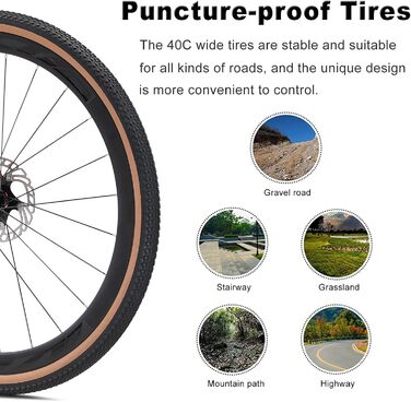 Шосейний велосипед KABON Carbon Gravel, рама T800 з вуглецевого волокна 700C з 18 передачами, інтегроване кермо, дискові гальма для чоловіків/жінок, колір Chameleon Blue 56 см