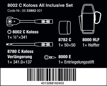 Комплект Все включено з приводом 1/2', 5 предметів, 05133862001, 8002 C KOLOSS