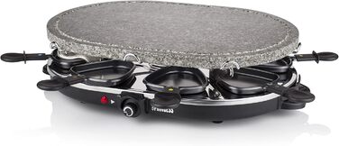 Кам'яний гриль овальний раклет Princess, 1200 Вт, регульований термостат, на 8 осіб, сковороди з антипригарним покриттям, 162720