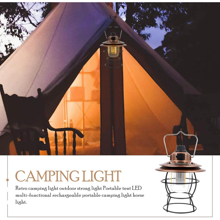 Світлодіодний кемпінговий ліхтар Ретро Портативний відкритий наметовий ліхтар Багатоцільовий світлодіодний ліхтар для походів, кемпінгу, аварійного освітлення