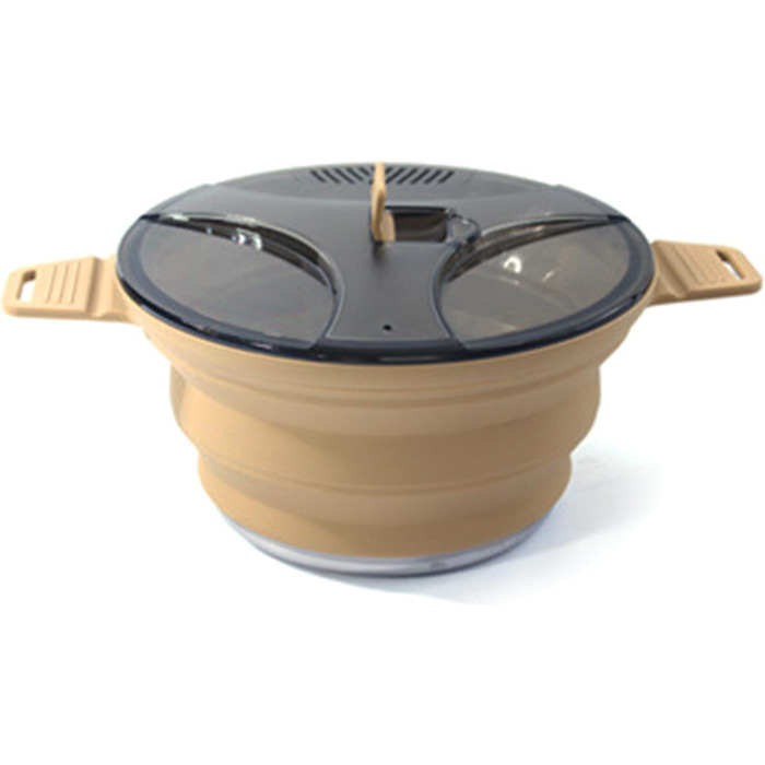 Тонкі рюкзачні миски для приготування їжі, складні, міцний, стійкий до іржі силікон для туристів та туристів, складний рюкзачний контейнер, хакі, 2