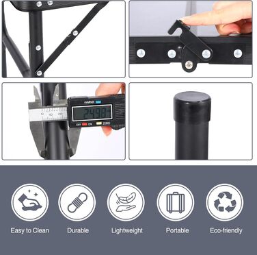 Невеликий розкладний стіл REDCAMP, регульований по висоті, легкий портативний кемпінговий стіл 60 см Д x 40 см Ш (4 рівні висоти) із сітчастим шаром, для використання в приміщенні та на вулиці, балкон, ринок, кухня, темно-сірий 60*40 см (4 рівні висоти)