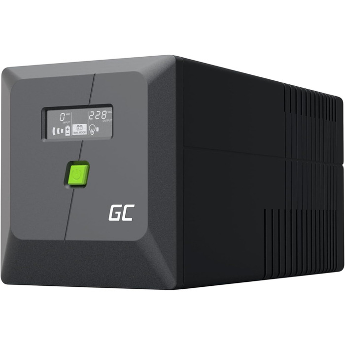 ДБЖ Greencell 1000VA 700W PowerProof з РК-дисплеєм ДБЖ чистої синусоїди, надійний захист живлення, захист від перенапруги, аварійне джерело живлення для побутової техніки, USB/RJ45, 4 шт. Schuko