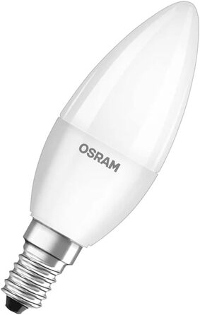 Лампа Osram Lamps LED Base Classic B, у формі свічки з цоколем E14, нерегульована, замінює 5,5 Вт 40 Вт, матова, теплий білий - 2700 Кельвін, 4 шт. (1 упаковка)