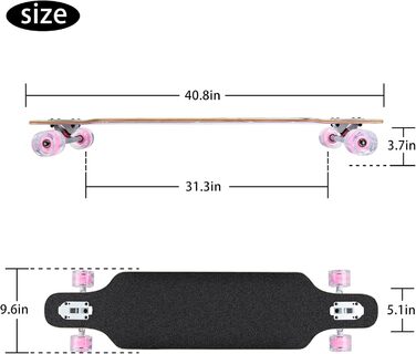 Лонгборд Love Dancing Cruiser 41" 104 см вуличний танцювальний шов 8-шаровий клен ABEC-11 80A PU колеса повний компліт з T-Tool для хлопчиків дівчаток початківців дорослих підлітків drop-through freeride спуск вантажопідйомність 150 кг оригінал 2025