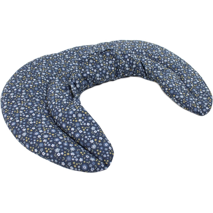 Подушка для шиї зі стійкою, органічна тканина, квітково-блакитний колір - подушка з вишневих кісточок Подушка для шиї, подушка з зерна, тепла подушка - Дуже затишна грілка для шиї
