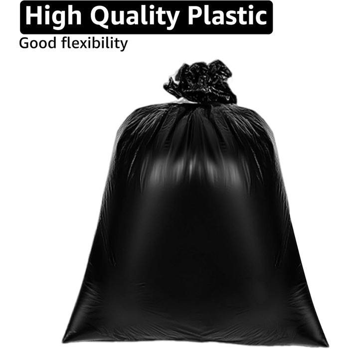 Міцних сміттєвих мішків об&39ємом 240 літрів, 120 x 140 см, сміттєві мішки 240 л, сміттєві мішки, надміцні сміттєві мішки, сміттєві мішки, для побутових відходів та офісного використання - чорні, 50