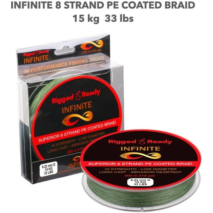 Підготовлена та готова Infinite Hi-Performance Fishing Braid від 10 до 66 фунтів від 4,5 до 30 кг волосіні з поліетиленовим покриттям 200 м. Плетений, 8 ниток, малий діаметр, не розтягується, довгий закид, швидко тоне.