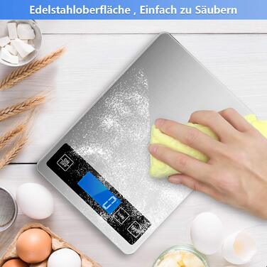 Кухонні ваги цифрові, кухонні ваги 10 кг сірі цифрові ваги Побутові ваги цифрові, електронні ваги кухонні з великою поверхнею зваж
