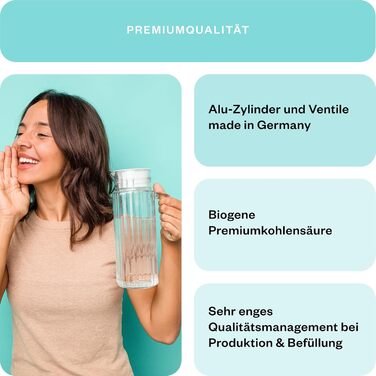 Водопровідна система 2 x циліндр CO2 I Підходить для SodaStream*, Grohe Blue, Aarke, Brita, WasserMaxx та багатьох інших виробників газованої води I Для до 60 л на заправку I * Не для швидкого підключення