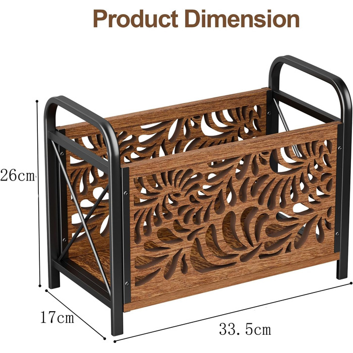 Дерев&39яна підставка для газет, сучасний тримач для журналів, елегантна підставка для журналів у скелетному візерунку, кошик для зберігання, колекціонер журналів, органайзер для зберігання каталогів, 33x26x17 см