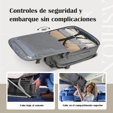 Рюкзак EasyJet для ручної поклажі, 30 л, 45x36x20 см, дорожній рюкзак для ноутбука 15,6 дюймів із захистом від крадіжки для чоловіків та жінок, темно-сірий, Easyjet 45x36x20 см 30 л