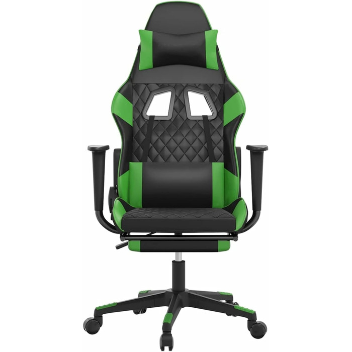 Ігрове крісло з підставкою для ніг, крісло для ПК, ігрове крісло, крісло для геймерів, крісла для ігор, крісла для кабінету, крісло для PlayStation, комп&39ютерне крісло, чорно-зелена штучна шкіра