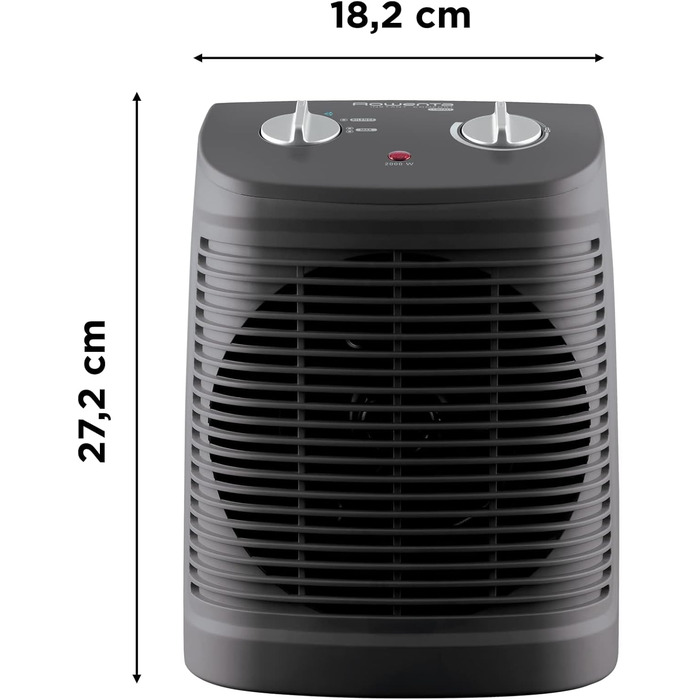 Компактний обігрівач Rowenta SO2320 Instant Comfort 2000 Вт 2 рівні потужності тихий режим легкий та портативний Auto Safety Сірий, до 35 м