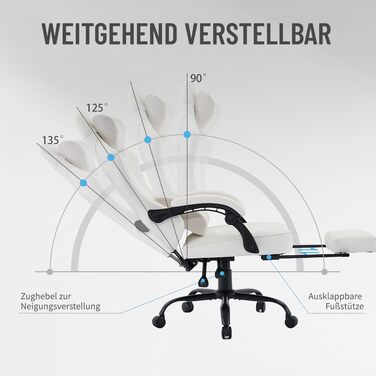 Ергономічне ігрове крісло PixelPilot Дихаюча тканина Крісло з підставкою для ніг, підголівником та поперековою опорою, ігрове ПК-крісло Широке сидіння Офісне крісло вантажопідйомністю 150 кг (Nebula, білий) White Nebula