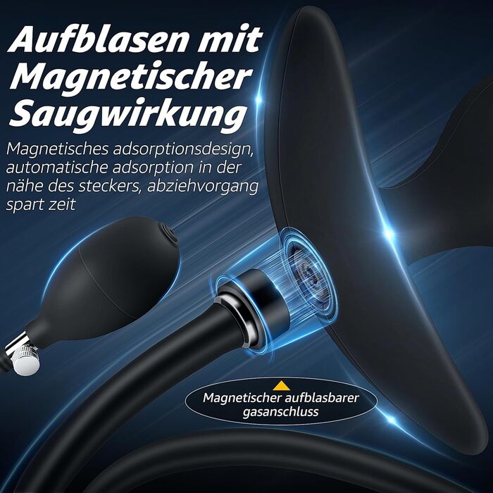 Фалоімітатор Defomy надувний, зі сталевими кульками та магнітною системою, регульований