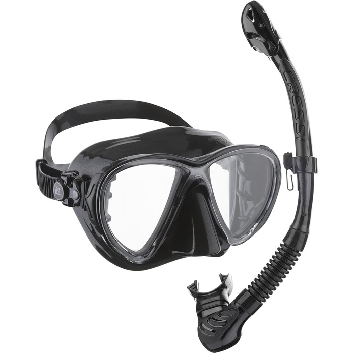 Маска для підводного плавання Cressi Big Eyes Evolution - Окуляри для дайвінгу для дорослих - Мінімальний внутрішній об&39єм - Набір швидкорегульованих пряжок, прозорий/жовтий