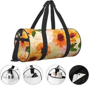 Універсальна дорожня сумка, стильна спортивна сумка з соняшниками для чоловіків та жінок, сумка-мішок, спортивна сумка