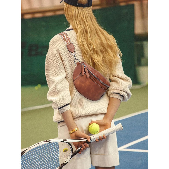 Жіноча сумка на поясі, жіноча сумка з поліуретанової шкіри з широким ремінцем, жіноча сумка на плече з невеликим регульованим ремі