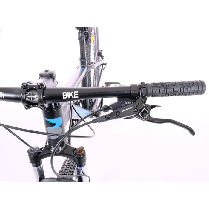 Гірський велосипед MTB1 з повним комплектом Shimano 21-швидкісна Shimano FD-TZ500/RD-TY300D, гідравлічні дискові гальма Dacron, чорно-сріблястий колір, колеса 27,5 дюймів та висота рами 46 см