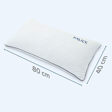 Подушка MLILY від Bestschlaf Lono, зручна в&39язкоеластична подушка розміру XXL, універсальне використання, знімний чохол Seaqual, який можна прати, сертифікована Oeko-Tex та CertiPur