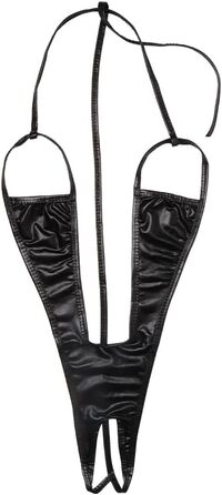 Жіноча сексуальна білизна, нічна сорочка, мокрий плюшевий комбінезон, відкрита білизна з глибоким V-подібним вирізом, без рукавів, з відкритою спинкою, боді-стрічка, чорний, F