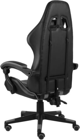 Ігрове крісло Чорно-сіре ігрове крісло зі штучної шкіри, модель 20522