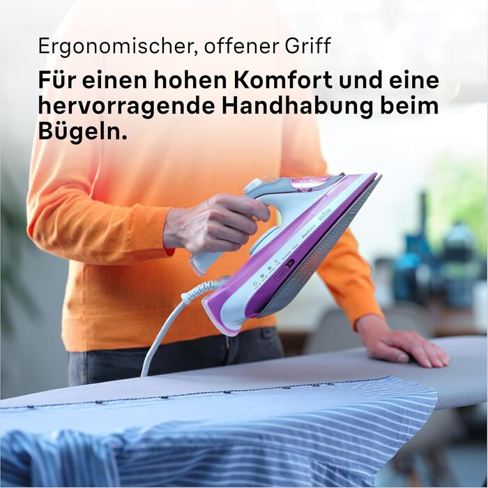 Парова праска Braun TexStyle 5 SI 5037 VI - праска з підошвою Freeglide 3D, вертикальна подача пари, 2700 Вт, паровий удар 200 г /