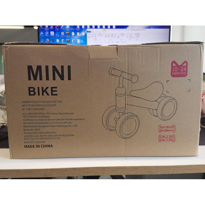 Дитячий баланс велосипед від 1 року баланс велосипед іграшка з 4 колесами для 10-24 місяців дитини, перший баланс велосипед для хл