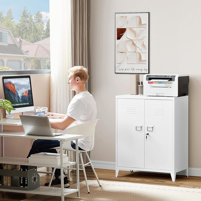 Шафа для документів, що замикається, багатоцільова металева шафа, сталева шафа для інструментів, офісна шафа з 2 дверима, шафа для майстерні, невелика шафа, шафа для зберігання речей, картотечна шафа, біла