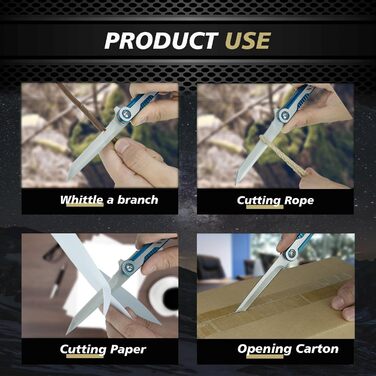 Одноручний ніж IKORES, складаний ніж зі шкіряним чохлом і кишеньковою кліпсою, одноручний ніж з лезом з нержавіючої сталі, для чол