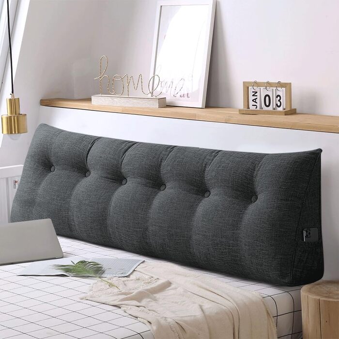 Подушка для читання для ліжка або дивана, валик для шиї, велика подушка, спинка, вельвет, трикутна подушка, кутова подушка, узголів&39я, подушка для підтримки попереку, подушка для ніг, клиноподібна спинка, пляжна, B, 180 x 50 x 20 см, бавовняний чохол, 1