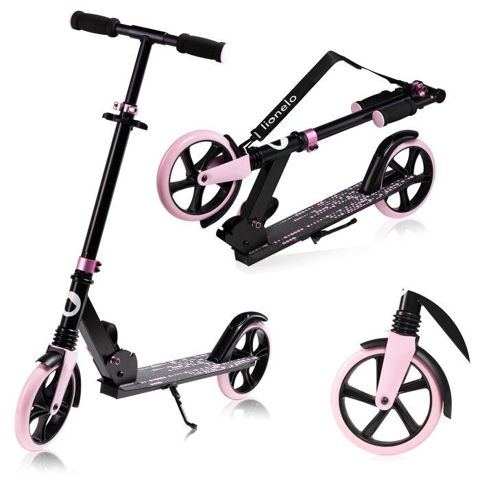 Самокат LIONELO Luca для дітей та дорослих, складаний, до 100 кг, Standard Rosa