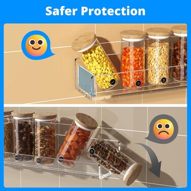 Настінний органайзер для спецій NIUBEE, 3 шт., прозора акрилова підставка для спецій, тримач для зберігання, підвісна підставка для спецій, органайзер для стіни, кухні, комори, дверцят шафи