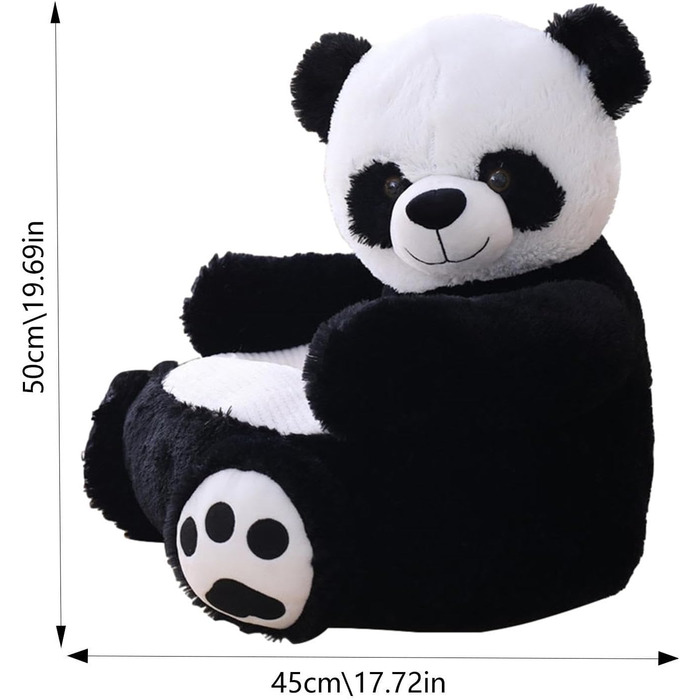 Дитяче тканинне крісло-панда pologmase Плюшеве дитяче крісло-диван-панда, дитячий диван-крісло для читання, сидіння-підтримка для тварин для дітей, малюків, хлопчиків, дівчаток, велика панда