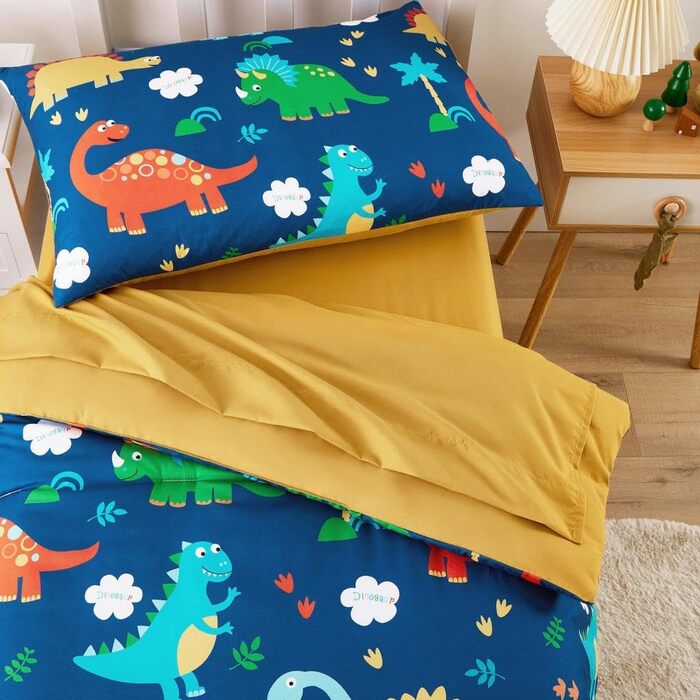 Дитячий комплект постільної білизни для хлопчиків, 4-компонентний м'який комплект постільної білизни для дитячого ліжечка з ковдро