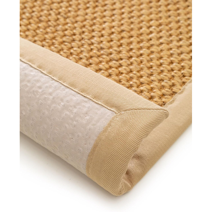 Килимок для дверей benuta Pure Greta - Бежевий 60x90 см - 100 сизаль - Прямокутний та в стилі Бордюрний, Однотонний, Натуральне життя, Скандинавське життя - Легкий догляд для вітальні, спальні, коридору, тераси, балкона 60 x 90 см (Прямокутний) Бежевий